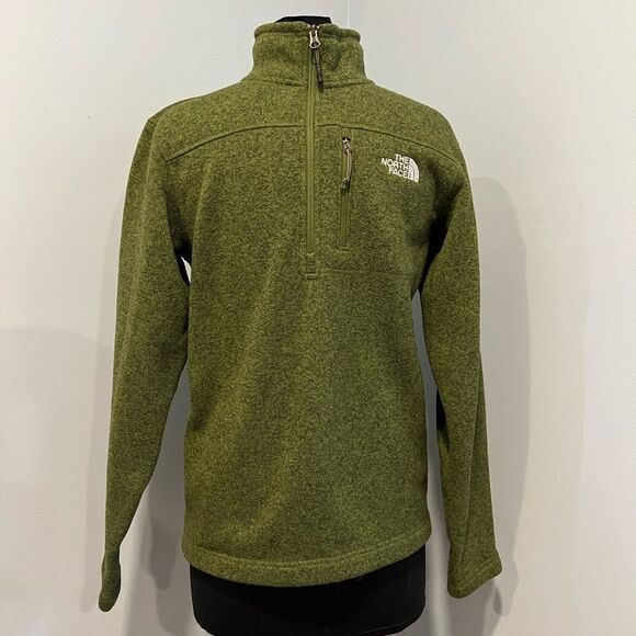 The North Face Men’s Green Fleece Quarter Zip Pullover Jacket - Picture 4 of 10